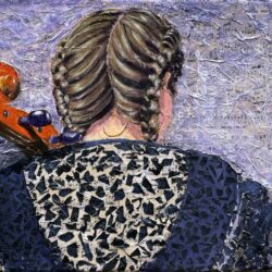 Veronique-Pommellet-La-violoncelliste-dapres-Bernard-techniques-mixtes-